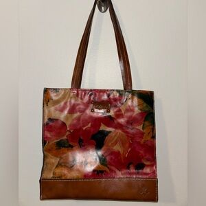 Patricia Nash Red and Brown Floral Tote